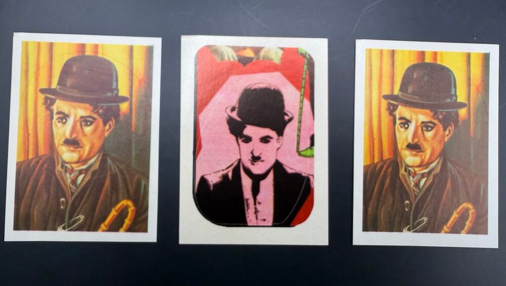 3 - 1970's Terrabusi Cine Charlie Chaplin Card Stickers The Kid Charles Chaplin